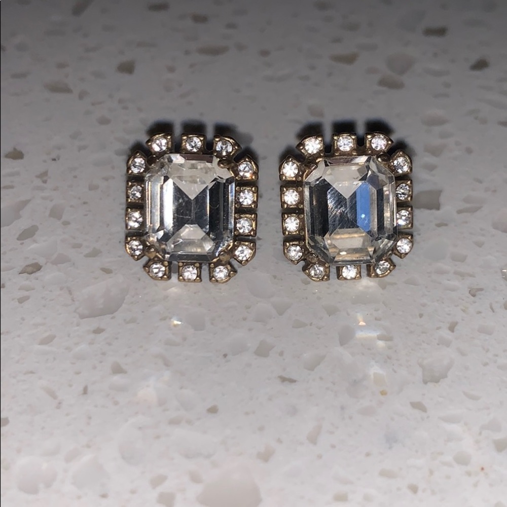 J Crew large stone earring